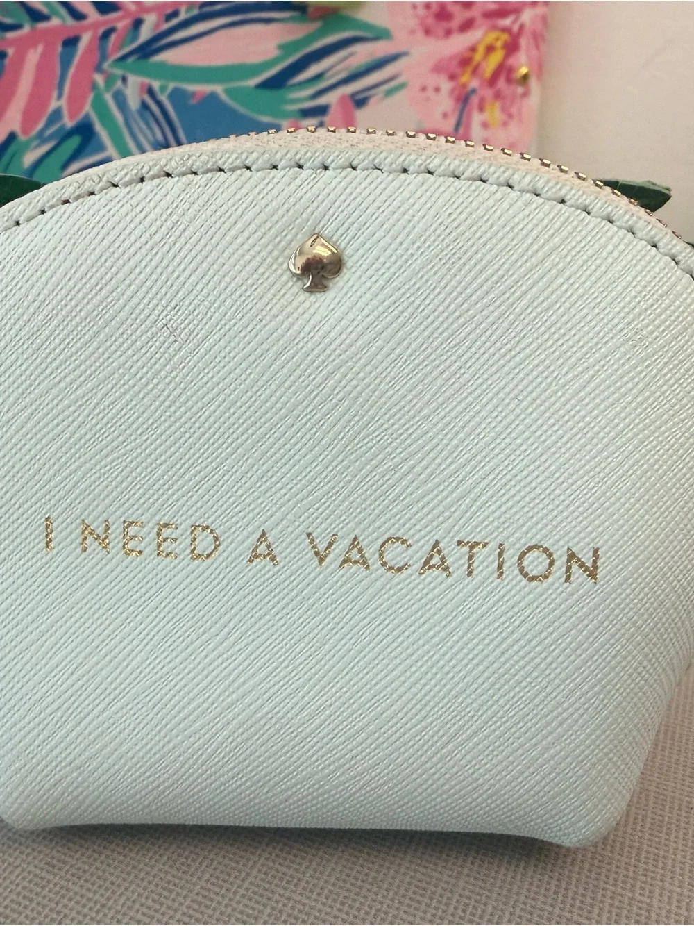 Authentic Kate Spade collectible Palm Tree I Need a Vacation key coin holder